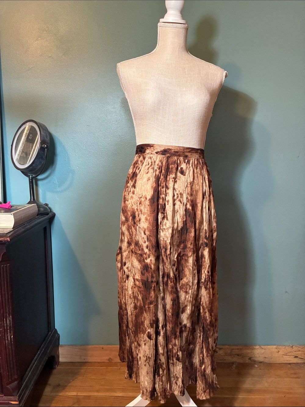 Requirements Brown Tie-Dye Maxi Skirt